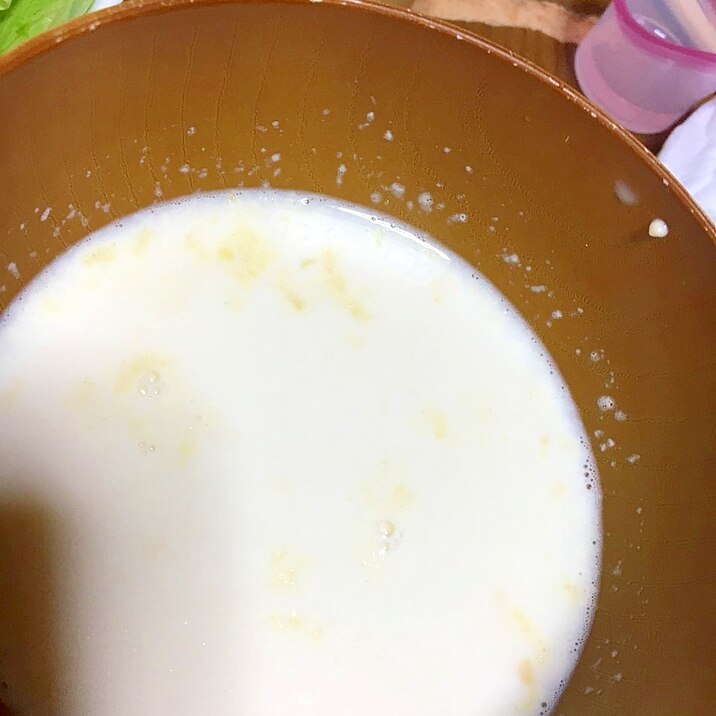 濃い牛乳でコーンスープ